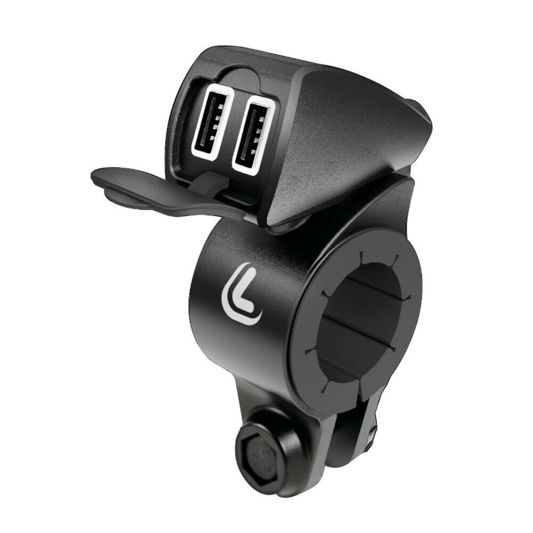 Εικόνα 1 από 8 — ΦΟΡΤΙΣΤΗΣ USB ΔΙΠΛΟΣ TREK 12/24V 5400mA ΜΕ ΒΑΣΗ ΣΤΗΡΙΞΗΣ ΤΙΜΟΝΙΟΥ 21-32mm ΚΑΙ ΚΑΛΩΔΙΟ 150cm ΑΔΙΑΒΡΟΧΟΣ