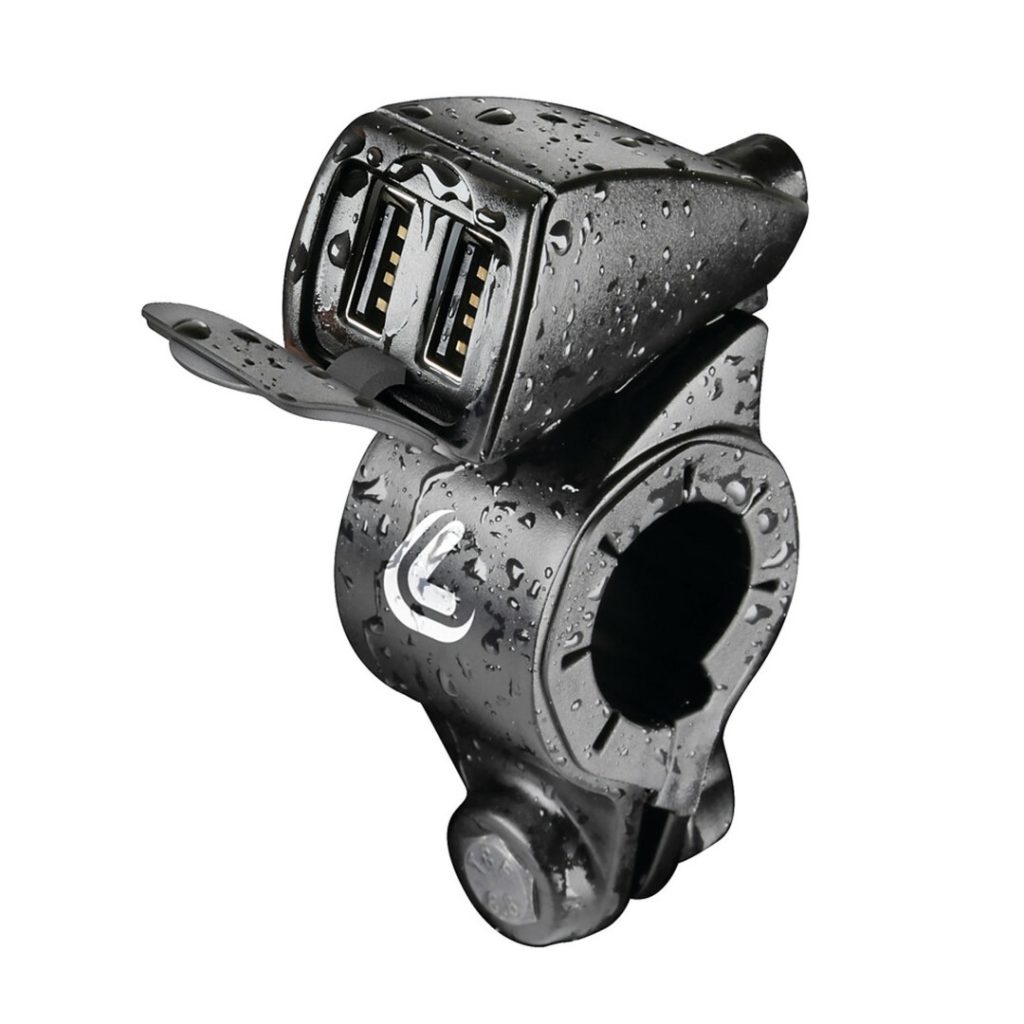 Εικόνα 2 από 8 — ΦΟΡΤΙΣΤΗΣ USB ΔΙΠΛΟΣ TREK 12/24V 5400mA ΜΕ ΒΑΣΗ ΣΤΗΡΙΞΗΣ ΤΙΜΟΝΙΟΥ 21-32mm ΚΑΙ ΚΑΛΩΔΙΟ 150cm ΑΔΙΑΒΡΟΧΟΣ