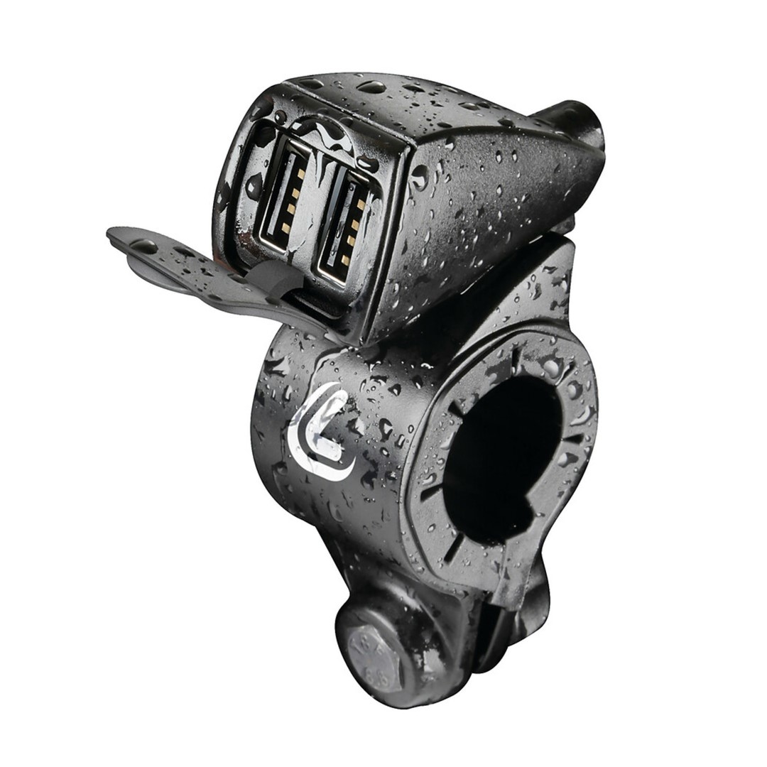 Εικόνα 2 από 8 — ΦΟΡΤΙΣΤΗΣ USB ΔΙΠΛΟΣ TREK 12/24V 5400mA ΜΕ ΒΑΣΗ ΣΤΗΡΙΞΗΣ ΤΙΜΟΝΙΟΥ 21-32mm ΚΑΙ ΚΑΛΩΔΙΟ 150cm ΑΔΙΑΒΡΟΧΟΣ