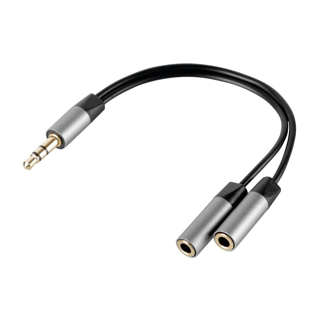 Εικόνα 1 από 4 — ΚΑΛΩΔΙΟ ΗΧΟΥ JACK 3,5mm 10cm ΑΠΟ ΜΟΝΟ ΑΡΣΕΝΙΚΟ ΣΕ ΔΙΠΛΟ ΘΗΛΥΚΟ AUX SPLITTER  SILVER LINE