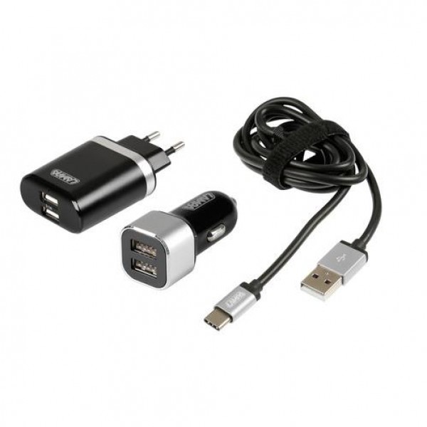 Εικόνα 1 από 2 — ΚΑΛΩΔΙΟ ΦΟΡΤΙΣΗΣ SILVER LINE USB TYPE C -100 cm (ΔΙΠΛΟΣ ΑΝΤΑΠΤΟΡΑΣ ΑΝΑΠΤΗΡΑ 12/24V ΚΑΙ ΠΡΙΖΑ 220 V) 