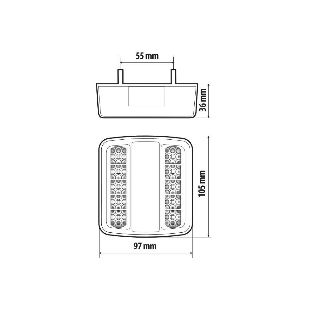 Εικόνα 5 από 5 — Lampa Πίσω Φανάρι Τρέιλερ , Φορτηγού LED 5 Λειτουργιών (Stop / Θέση / Φλας ) – 12V / 24V 1τεμ (L4155.6)