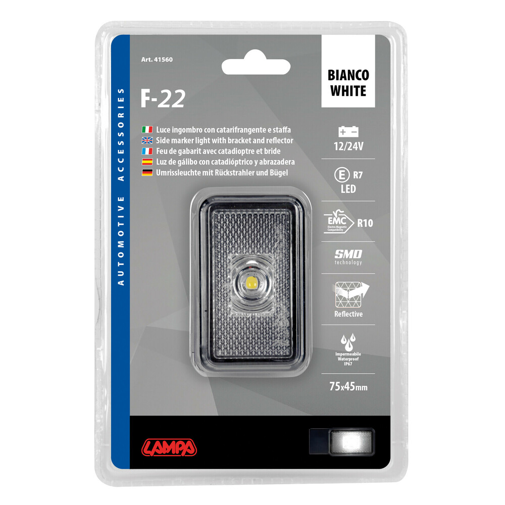 Εικόνα 6 από 6 — ΦΩΣ ΟΓΚΟΥ 12/24V  1LED ΜΕ ΒΑΣΗ ΚΑΙ ΑΝΑΚΛΑΣΤΗΡΑ ΛΕΥΚΟ  LAMPA – 1 TEM.