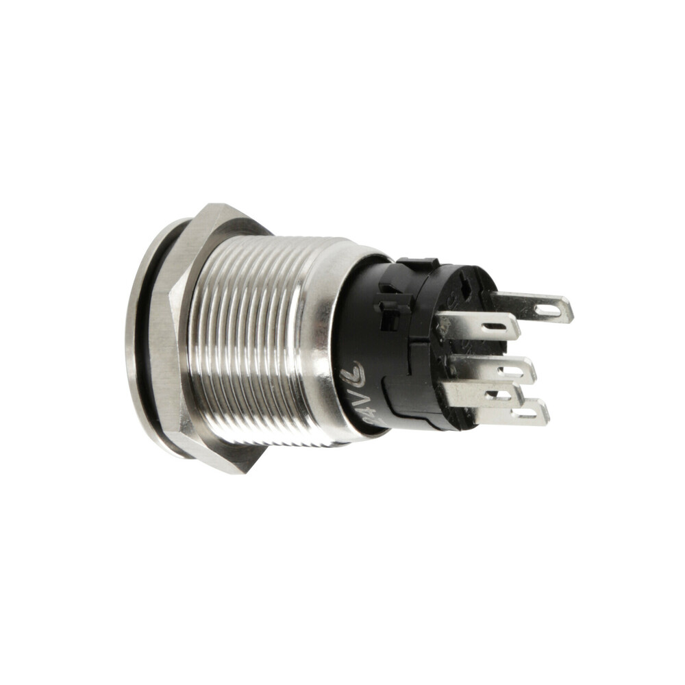 Εικόνα 2 από 6 — ΔΙΑΚΟΠΤΗΣ ΜΠΟΥΤΟΝ (BUTTON) 12/24V 5Amax 5PIN IP65 ON/OFF ME LED ΠΡΑΣΙΝΟ ΑΝΟΞΕΙΔΩΤΟ ΑΤΣΑΛΙ LAMPA – 1 TEM.