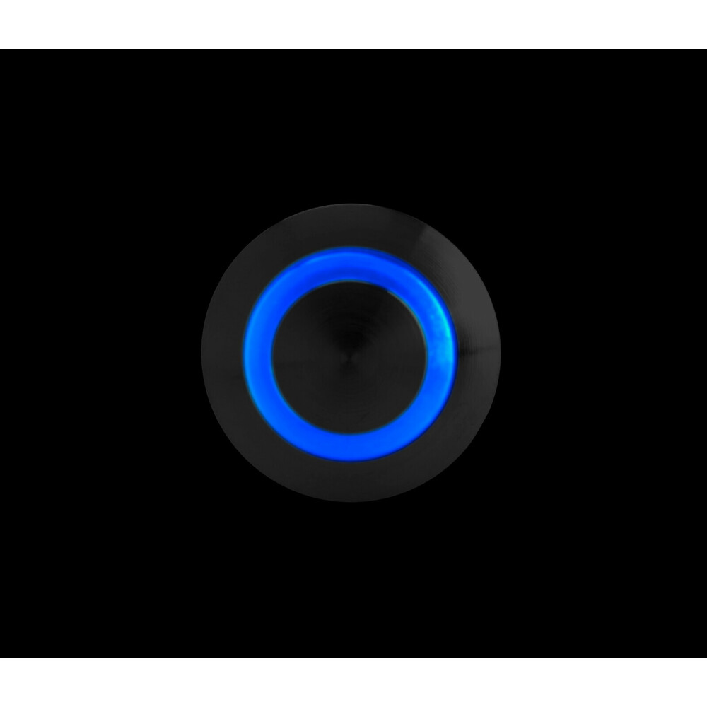 Εικόνα 4 από 6 — ΔΙΑΚΟΠΤΗΣ ΜΠΟΥΤΟΝ (BUTTON) 12/24V 5Amax 5PIN IP65 ON/OFF ME LED ΜΠΛΕ ΑΝΟΞΕΙΔΩΤΟ ΑΤΣΑΛΙ LAMPA – 1 TEM.