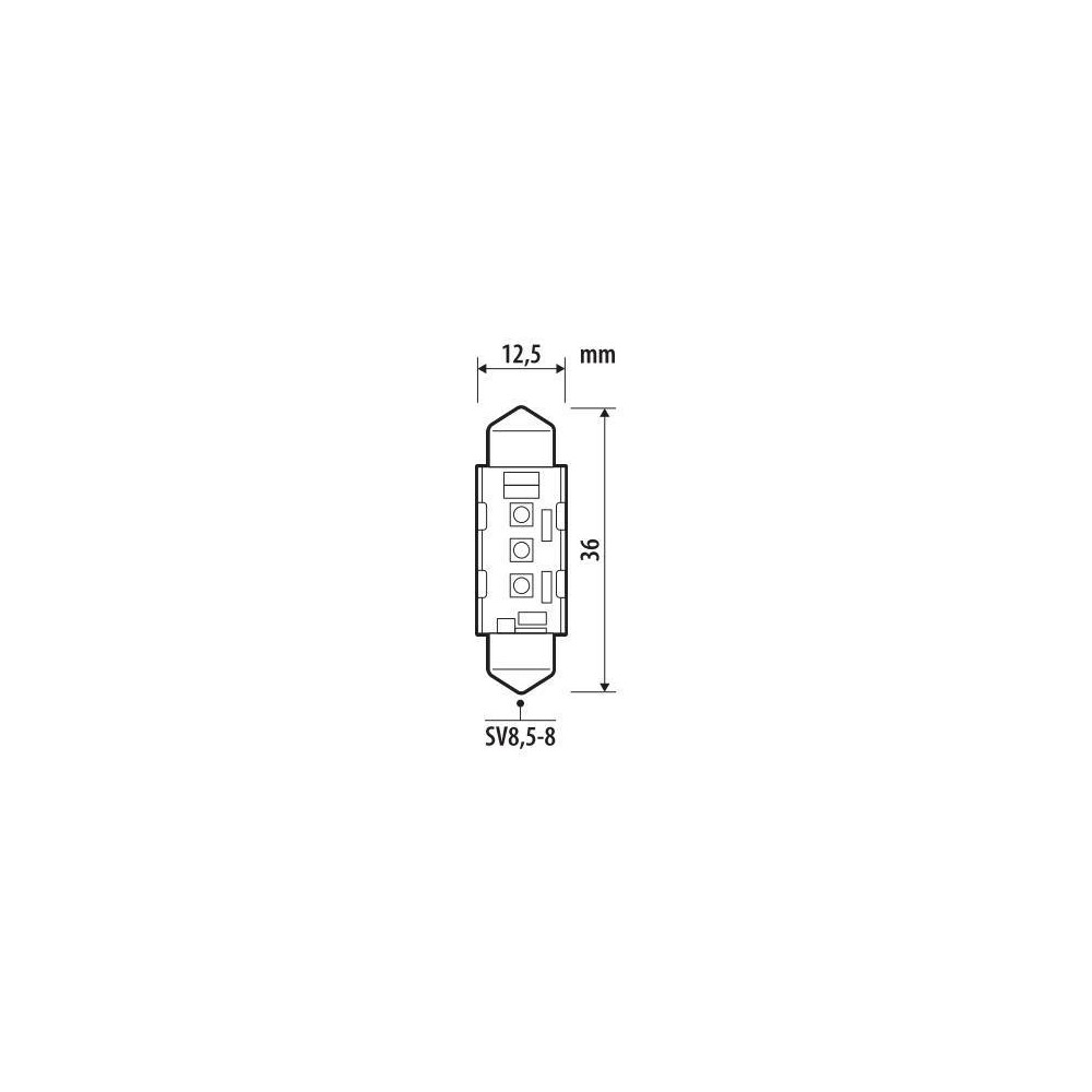 Εικόνα 2 από 3 — ΛΑΜΠΑΚΙΑ ΠΛΑΦΟΝΙΕΡΑΣ 12/24V 12x36mm 240/220lm 6.500K ΔΙΠΛΗΣ ΠΟΛ/ΤΑΣ LED CAN-BUS PRO-USER SERIES 1ΤΕΜ