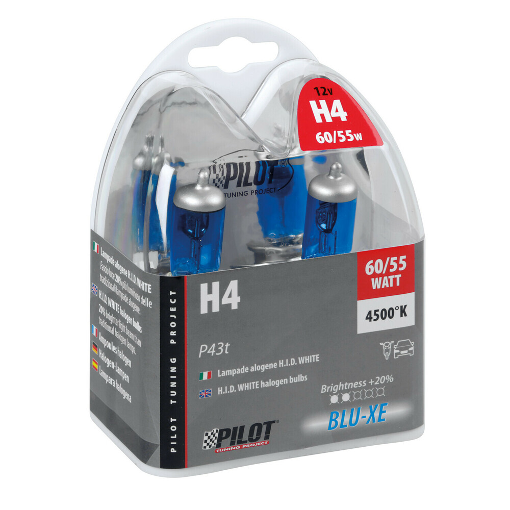 Εικόνα 1 από 4 — H4 12V 60/55W BLU-XE 4.500K +20% ΚΟΥΤΙ 2ΤΕΜ.