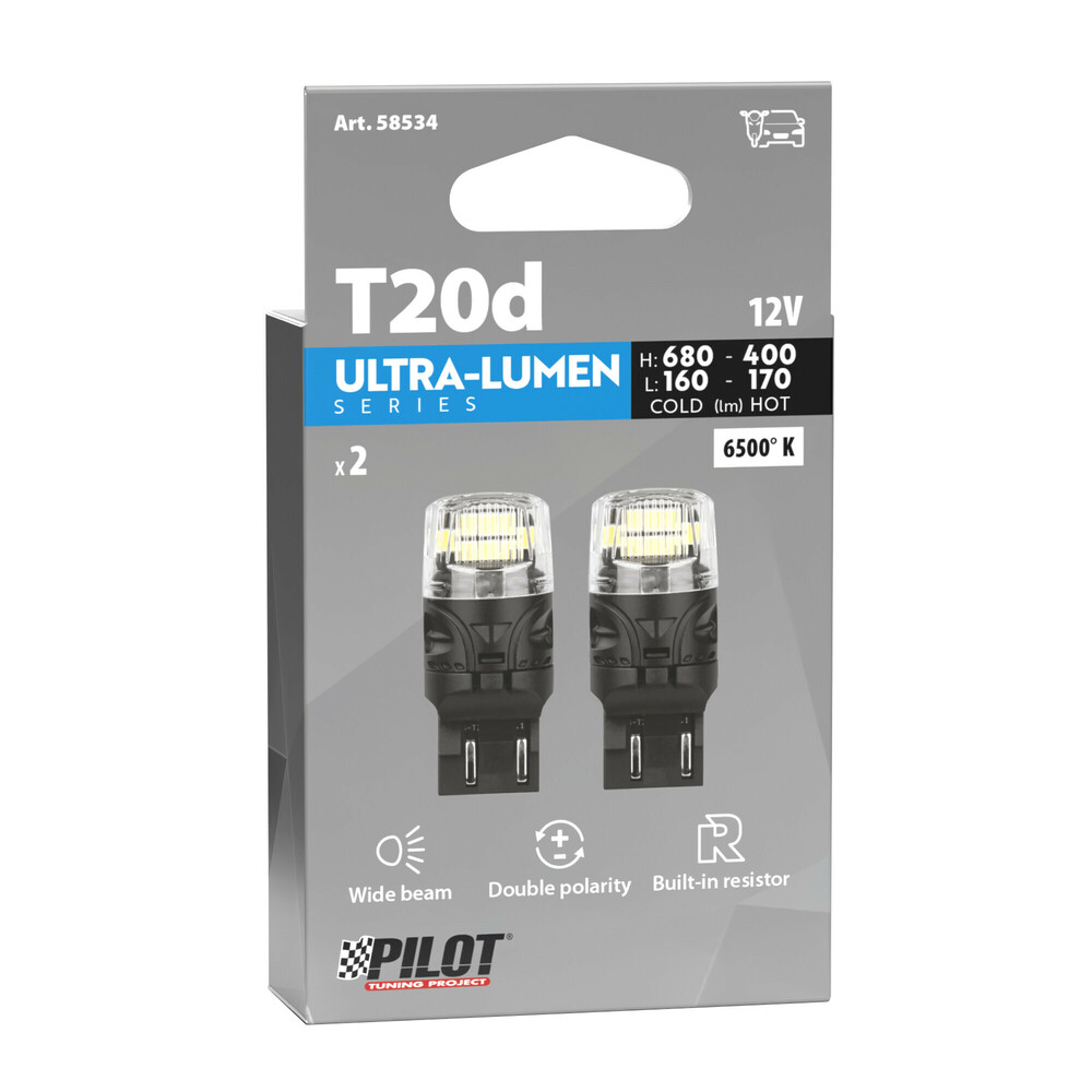 Εικόνα 3 από 3 — W21/5W (T20) 12V W3x16q 680/160+400/170lm 6.500K ΔΙΠΛΗΣ ΠΟΛ/ΤΑΣ LED CAN-BUS ULTRA-LUMEN SERIES 2ΤΕΜ.
