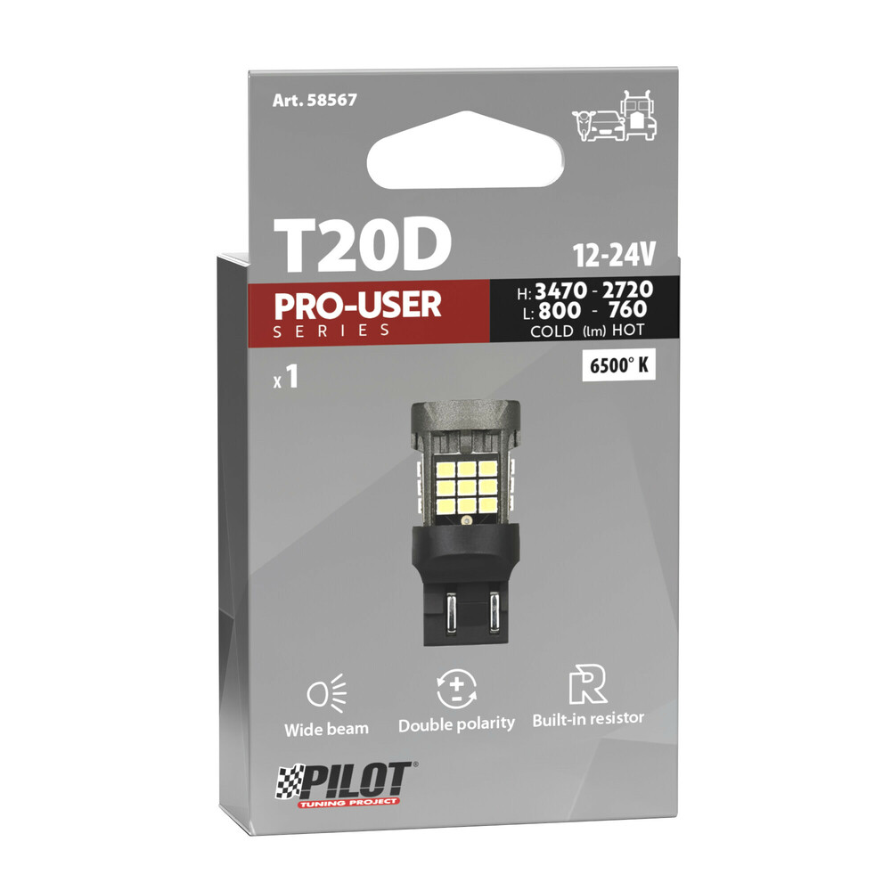 Εικόνα 3 από 3 — W21/5W (T20)12/24V W3x16q 3470/800+2720/760lm 6.500K ΔΙΠΛΗΣ ΠΟΛ/ΤΑΣ LED CAN-BUS PRO-USER SERIES 1ΤΕΜ