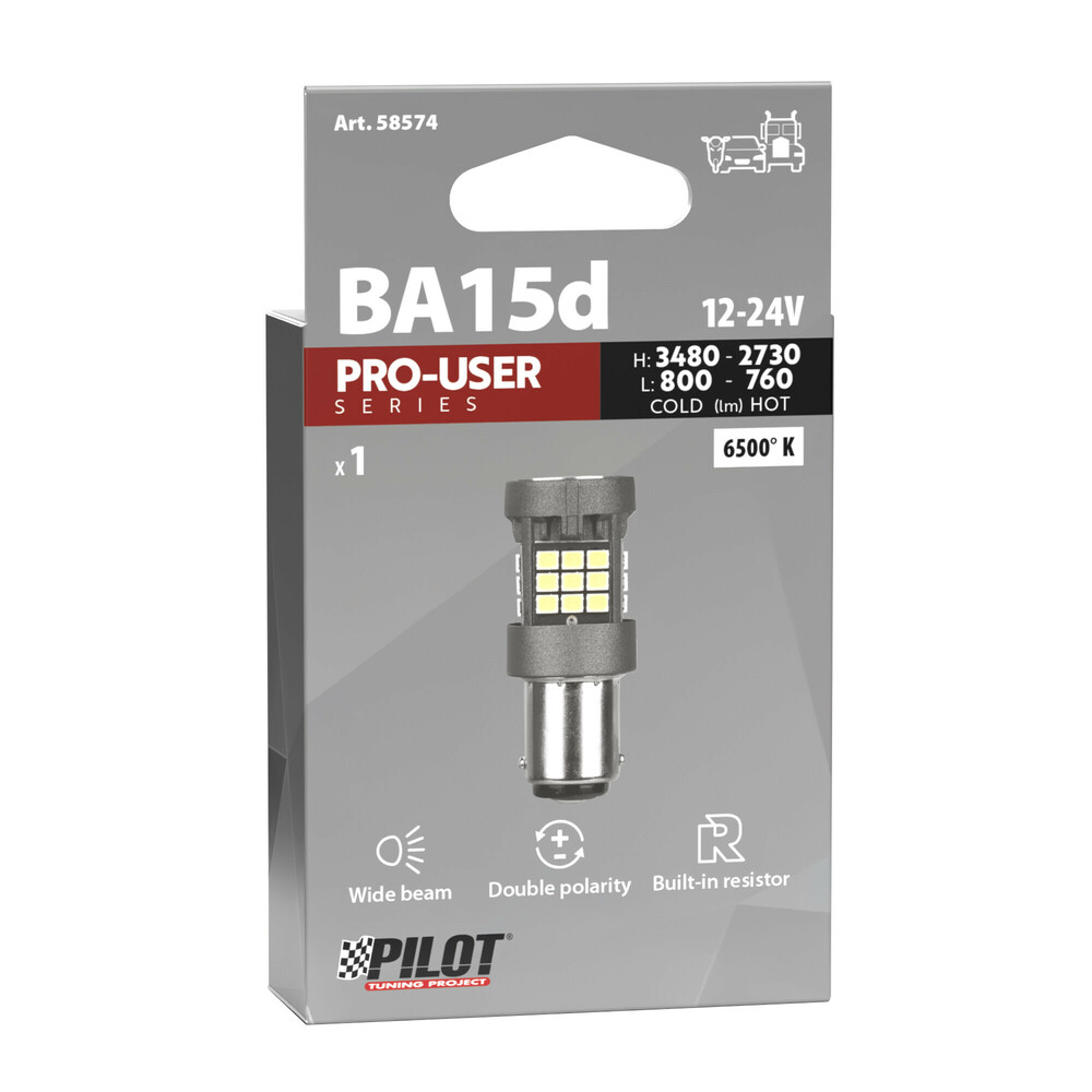 Εικόνα 3 από 3 — R5W 12/24V BA15d 3480/800lm+2730/760lm 6.500K ΔΙΠΛΗΣ ΠΟΛΙΚΟΤΗΤΑΣ LED CAN-BUS PRO-USER SERIES 1ΤΕΜ.