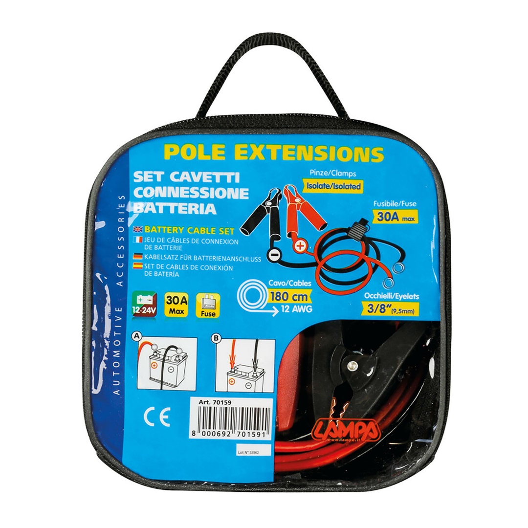 Εικόνα 5 από 5 — ΡΕΥΜΑΤΟΔΟΤΕΣ POLE EXTENSIONS 12/24V 180cm ΜΕ ΑΚΡΟΔΕΚΤΕΣ 9,5mm ΓΙΑ ΠΟΛΟΥΣ ΜΠΑΤΑΡΙΑΣ ΚΑΙ ΑΣΦΑΛΕΙΑ 30A