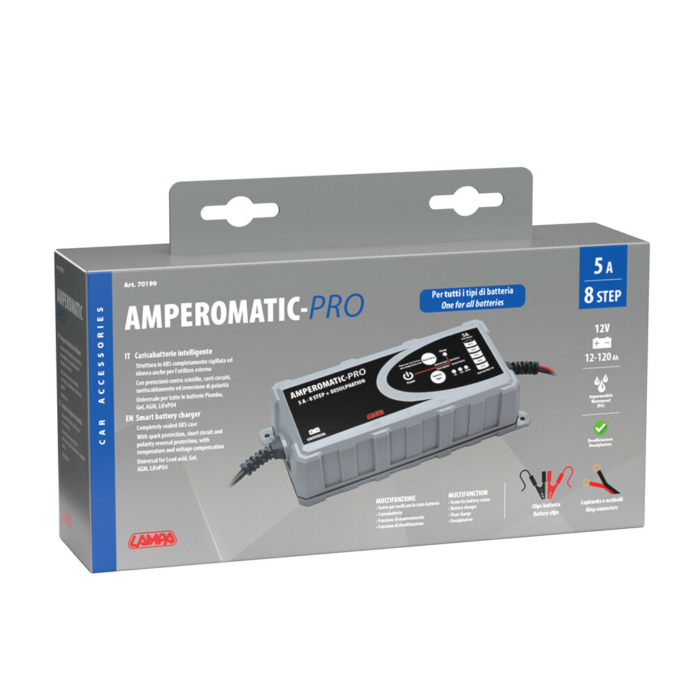 Εικόνα 3 από 3 — ΦΟΡΤΙΣΤΗΣ ΜΠΑΤΑΡΙΑΣ AMPEROMATIC PRO 12V 5A 12>120Ah GEL/STD/SMF/AGM/EFB/LiFePo4