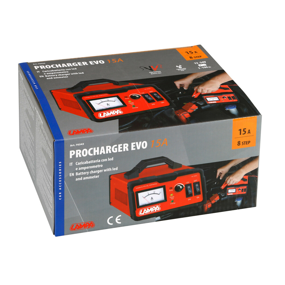 Εικόνα 5 από 5 — ΦΟΡΤΙΣΤΗΣ ΜΠΑΤΑΡΙΑΣ PROCHARGER EVO 8STEP 12/24V 0-15A 5>190Ah LED ΜΕ ΑΜΠΕΡΟΜΕΤΡΟ 1ΤΕΜ
