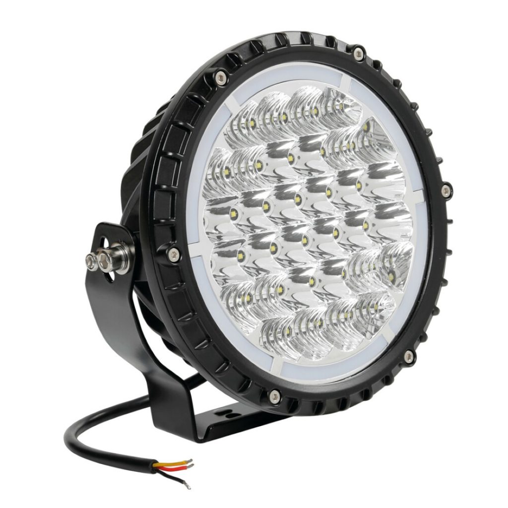 Εικόνα 1 από 8 — ΠΡΟΒΟΛΕΑΣ BEXTAR 10-30V 62 LED 73W 6.500Κ 6080lm ΚΑΡΦΙ ΜΕ NEON ΘΕΣΕΩΣ ΣΤΡΟΓΓΥΛΟΣ (195x205x65 mm) -1ΤΕΜ.
