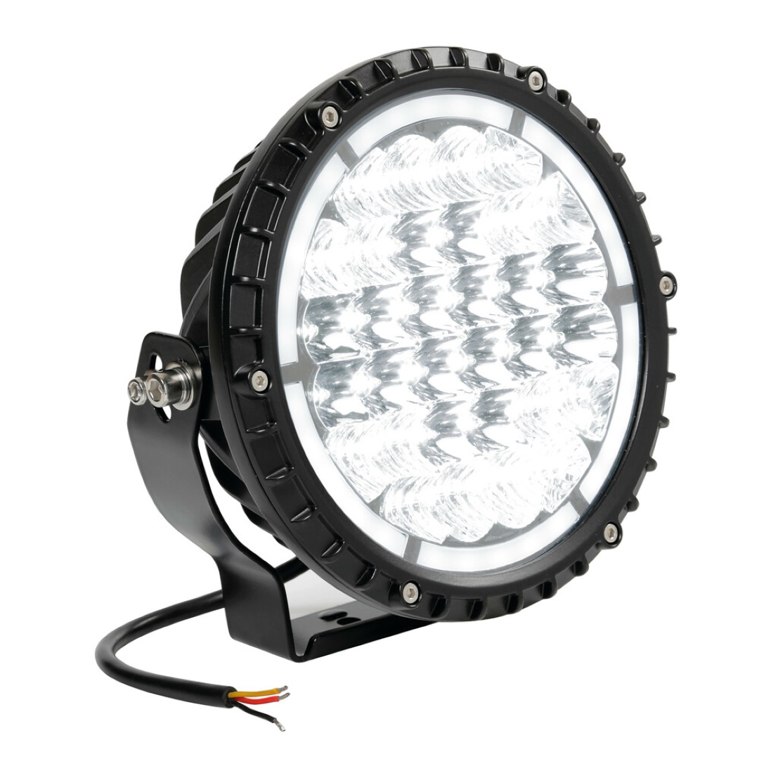 Εικόνα 3 από 8 — ΠΡΟΒΟΛΕΑΣ BEXTAR 10-30V 62 LED 73W 6.500Κ 6080lm ΚΑΡΦΙ ΜΕ NEON ΘΕΣΕΩΣ ΣΤΡΟΓΓΥΛΟΣ (195x205x65 mm) -1ΤΕΜ.