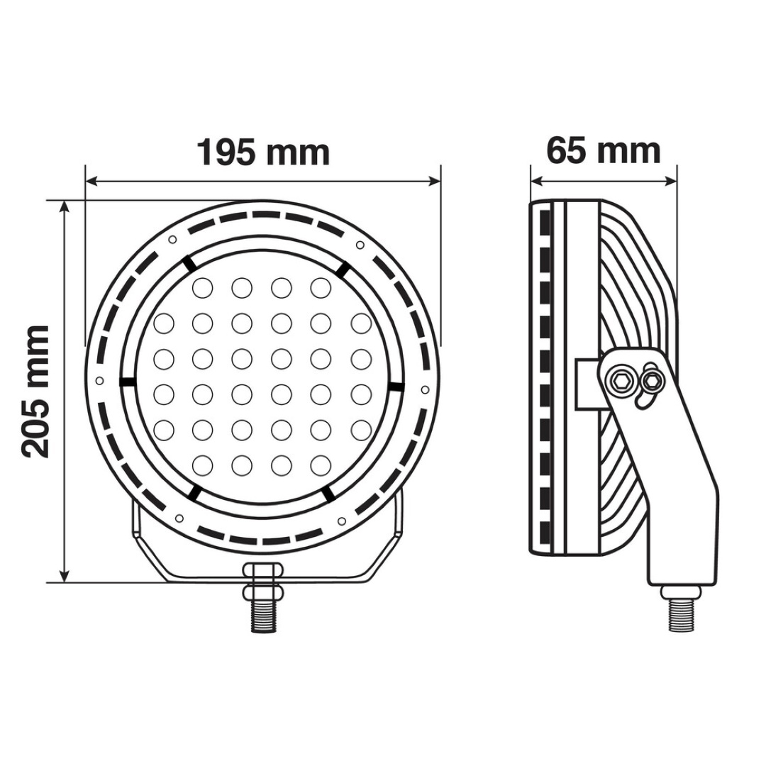 Εικόνα 8 από 8 — ΠΡΟΒΟΛΕΑΣ BEXTAR 10-30V 62 LED 73W 6.500Κ 6080lm ΚΑΡΦΙ ΜΕ NEON ΘΕΣΕΩΣ ΣΤΡΟΓΓΥΛΟΣ (195x205x65 mm) -1ΤΕΜ.