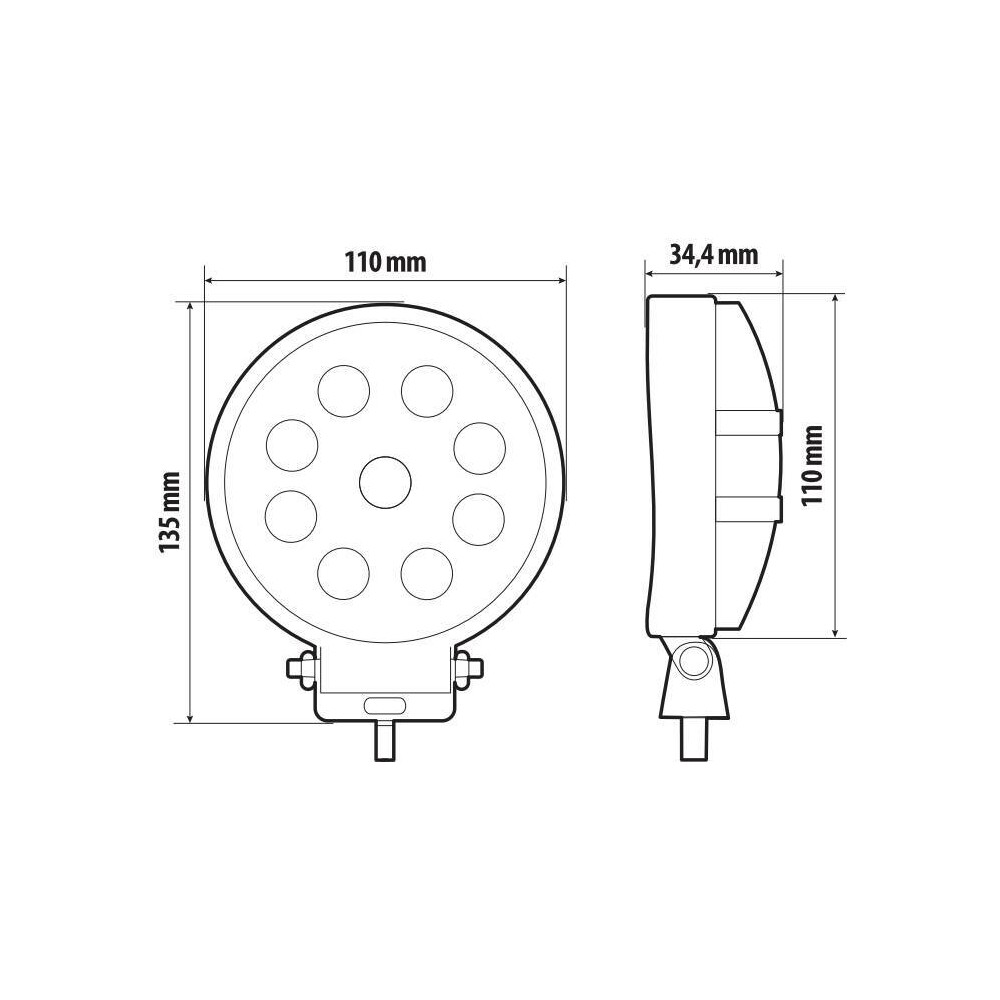 Εικόνα 5 από 6 — ΠΡΟΒΟΛΕΑΣ ΕΡΓΑΣΙΑΣ WL-29 10/30V 15W 1500lm 6.000k 9LED COMBO (ΔΙΑΘΛΑΣΗΣ) ΣΤΡΟΓΓΥΛΟΣ 135x110mm LAMPA – 1 τεμ.