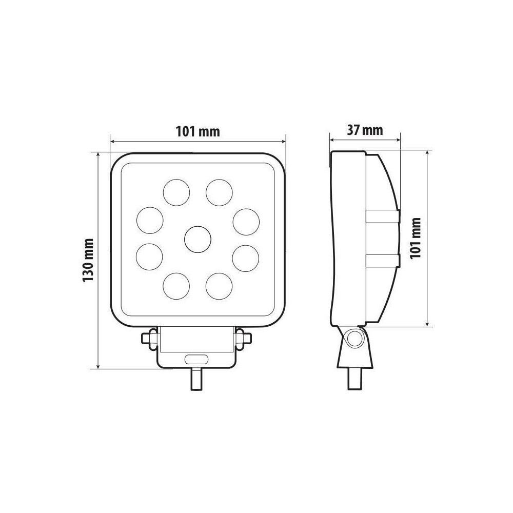Εικόνα 5 από 6 — ΠΡΟΒΟΛΕΑΣ ΕΡΓΑΣΙΑΣ WL-30 10/30V 15W 1500lm 6.000k 9LED COMBO (ΔΙΑΘΛΑΣΗΣ) ΤΕΤΡΑΓΩΝΟΣ 130x110mm LAMPA – 1 τεμ.
