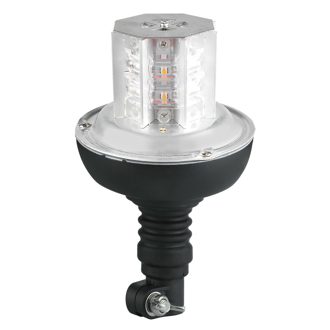 Εικόνα 2 από 5 — ΦΑΡΟΣ ΠΕΡΙΣΤΡΕΦΟΜΕΝΟΣ 16LED RL-10 9-32V 3 ΛΕΙΤΟΥΡΓΙΩΝ ΒΙΔΩΤΟΣ ΕΛΑΣΤΙΚΟΣ ΠΟΡΤΟΚΑΛΙ 130x221mm