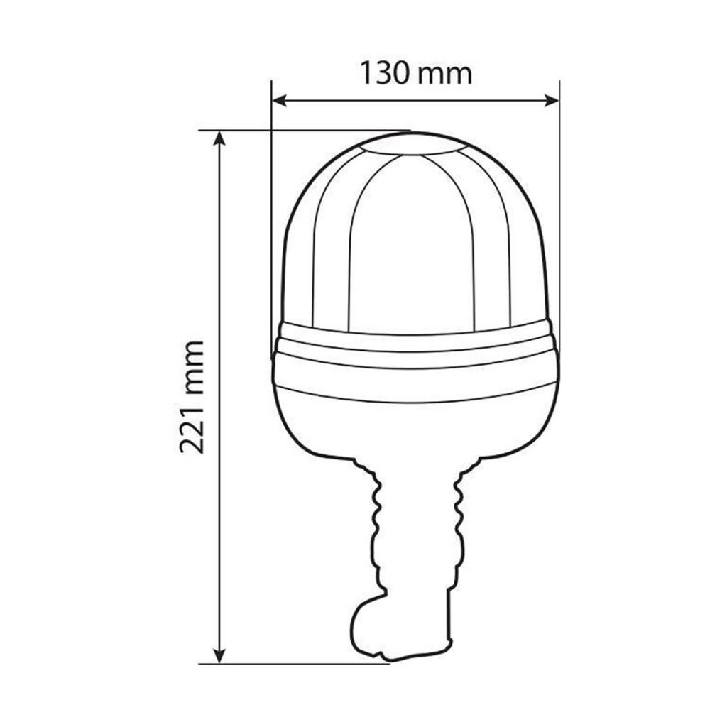 Εικόνα 4 από 5 — ΦΑΡΟΣ ΠΕΡΙΣΤΡΕΦΟΜΕΝΟΣ 16LED RL-10 9-32V 3 ΛΕΙΤΟΥΡΓΙΩΝ ΒΙΔΩΤΟΣ ΕΛΑΣΤΙΚΟΣ ΠΟΡΤΟΚΑΛΙ 130x221mm