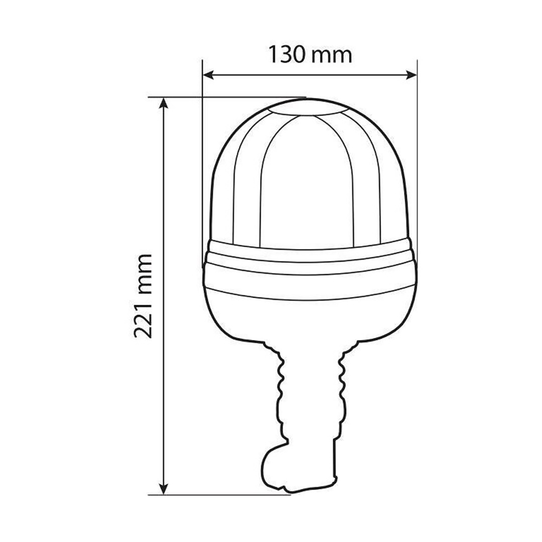 Εικόνα 4 από 5 — ΦΑΡΟΣ ΠΕΡΙΣΤΡΕΦΟΜΕΝΟΣ 16LED RL-10 9-32V 3 ΛΕΙΤΟΥΡΓΙΩΝ ΒΙΔΩΤΟΣ ΕΛΑΣΤΙΚΟΣ ΠΟΡΤΟΚΑΛΙ 130x221mm