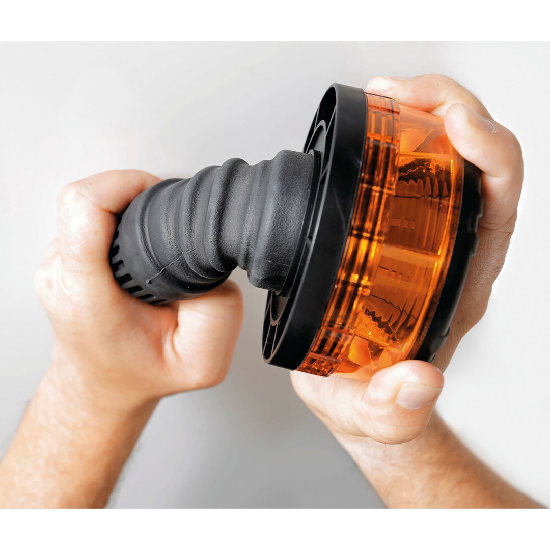Εικόνα 3 από 6 — ΦΑΡΟΣ ΠΕΡΙΣΤΡΕΦΟΜΕΝΟΣ 8LED RL-15 9-32V 3 ΛΕΙΤΟΥΡΓΙΩΝ ΒΙΔΩΤΟΣ ΕΛΑΣΤΙΚΟΣ ΠΟΡΤΟΚΑΛΙ 145x105mm