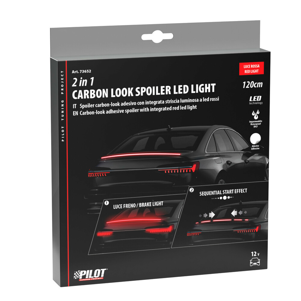Εικόνα 6 από 6 — ΤΑΙΝΙΑ ΣΙΛΙΚΟΝΗΣ LED ΚΟΚΚΙΝΟ ΦΩΣ CARBON-LOOK ΠΟΡΤ ΜΠΑΓΚΑΖ  SPOILER LED LIGHT 12V IP67 25χ10mm 120cm LAMPA –  1 Τεμ.