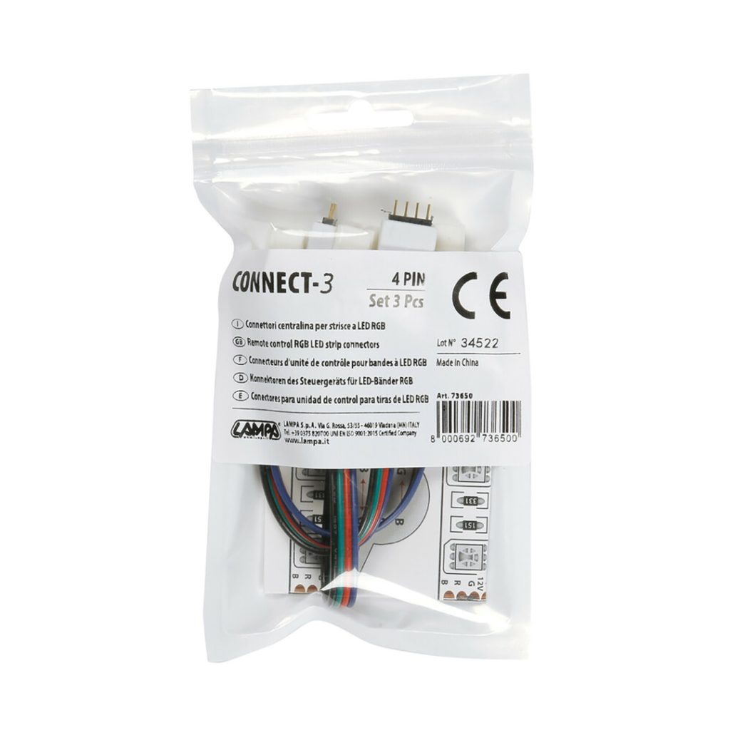 Εικόνα 5 από 5 — ΑΝΤΑΛΛΑΚΤΙΚΗ ΦΙΣΑ CONNECT-3 ΜΕ 4PIN 16 cm ΓΙΑ ΣΥΝΔΕΣΗ ΤΑΙΝΙΑΣ RGB LED ΜΕ ΤΗΛΕΧΕΙΡΙΣΤΗΡΙΟ 3 ΤΕΜ.