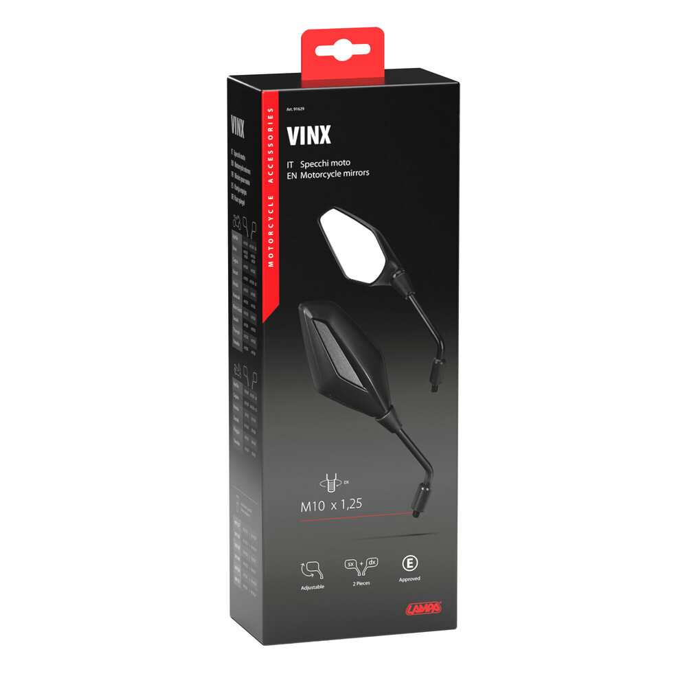 Εικόνα 2 από 2 — ΚΑΘΡΕΠΤΕΣ MOTO VINX M10x1,25 DX+SX ΣΕ ΜΑΥΡΟ ΧΡΩΜΑ LAMPA – 2 ΤΕΜ.