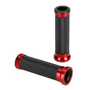 ΧΕΡΟΥΛΙΑ MOTO ALU GRIP ΜΑΥΡΟ/ΚΟΚΚΙΝΟ ΧΡΩΜΑ 22mm+25mm 12cm LAMPA - 2 τεμ.