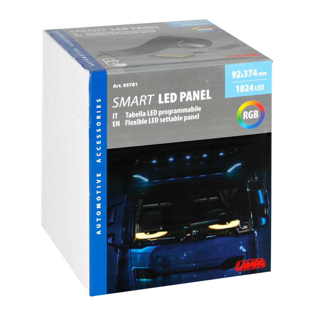 Εικόνα 6 από 6 — ΠΑΝΕΛ ΕΥΚΑΜΠΤΟ SMART LED PANEL 1024 LED 92x374mm RGB ΜΕ ΚΑΛΩΔΙΟ 450cm ΓΙΑ USB & REMOTE CONTROL LAMPA – 1 ΤΕΜ.