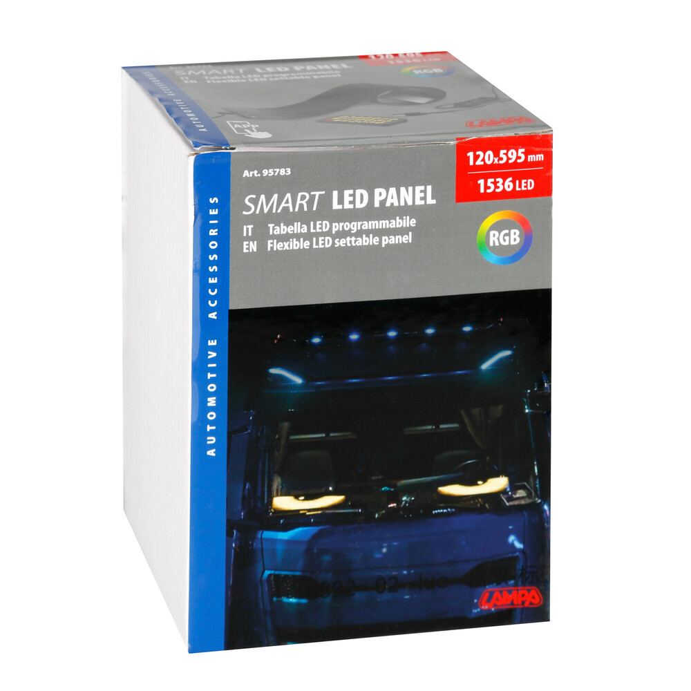 Εικόνα 6 από 6 — ΠΑΝΕΛ ΕΥΚΑΜΠΤΟ SMART LED PANEL 1536 LED 120x595mm RGB ΜΕ ΚΑΛΩΔΙΟ 450cm ΓΙΑ USB & REMOTE CONTROL LAMPA – 1 ΤΕΜ.
