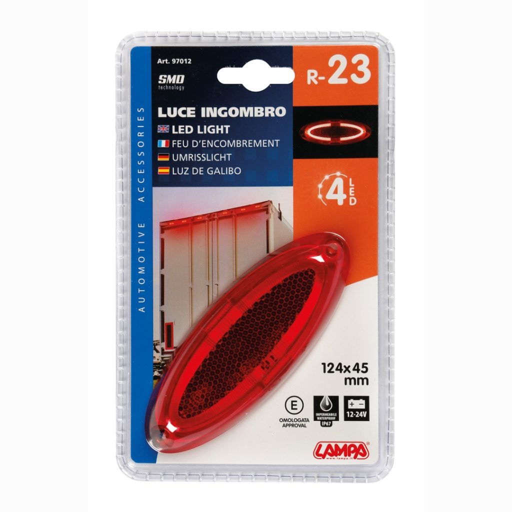 Εικόνα 5 από 5 — ΦΩΣ ΟΓΚΟΥ 4LED ΚΟΚΚΙΝΟ SMD 12/24V 124mm 1ΤΕΜ.
