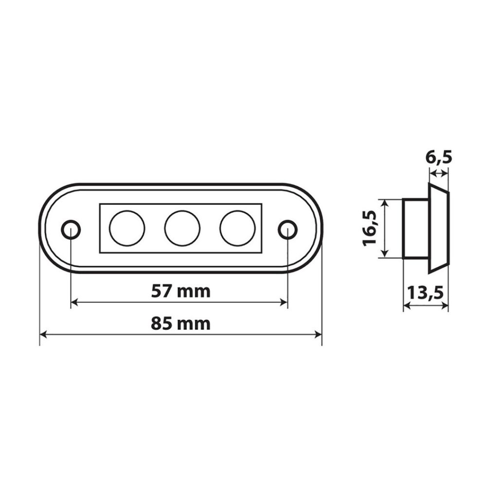 Εικόνα 4 από 6 — ΦΩΣ ΟΓΚΟΥ 3LED ΛΕΥΚΟ SMD 12/24V 85mm LAMPA – 20ΤΕΜ.