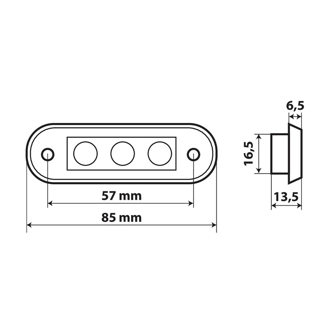 Εικόνα 4 από 6 — ΦΩΣ ΟΓΚΟΥ 3LED ΛΕΥΚΟ SMD 12/24V 85mm LAMPA – 20ΤΕΜ.