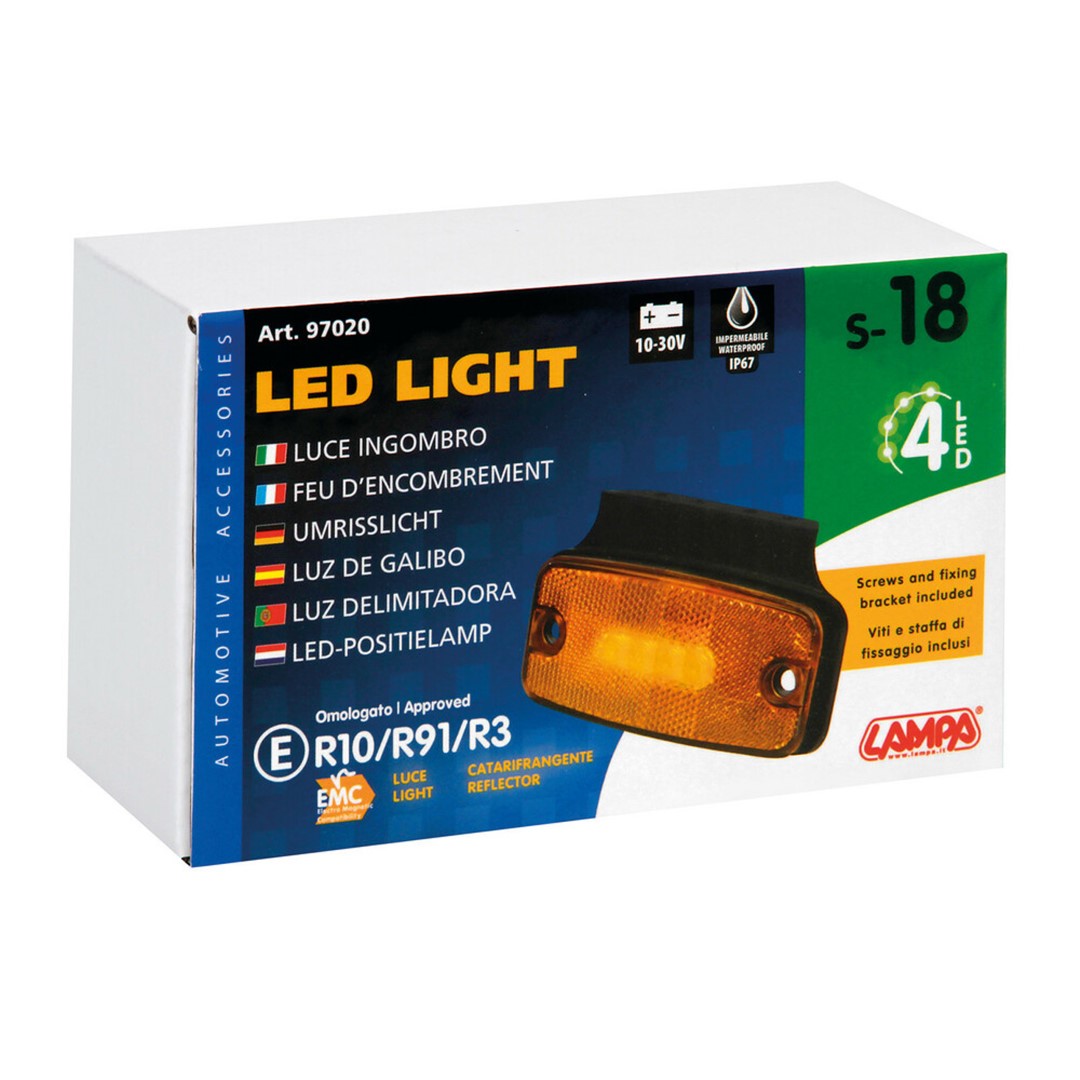 Εικόνα 3 από 3 — ΦΩΣ ΟΓΚΟΥ S18 2 LED ΠΟΡΤΟΚΑΛΙ 10/30V ΜΕ ΑΝΑΚΛΑΣΤΗΡΑ (114×54 mm) -1ΤΕΜ.