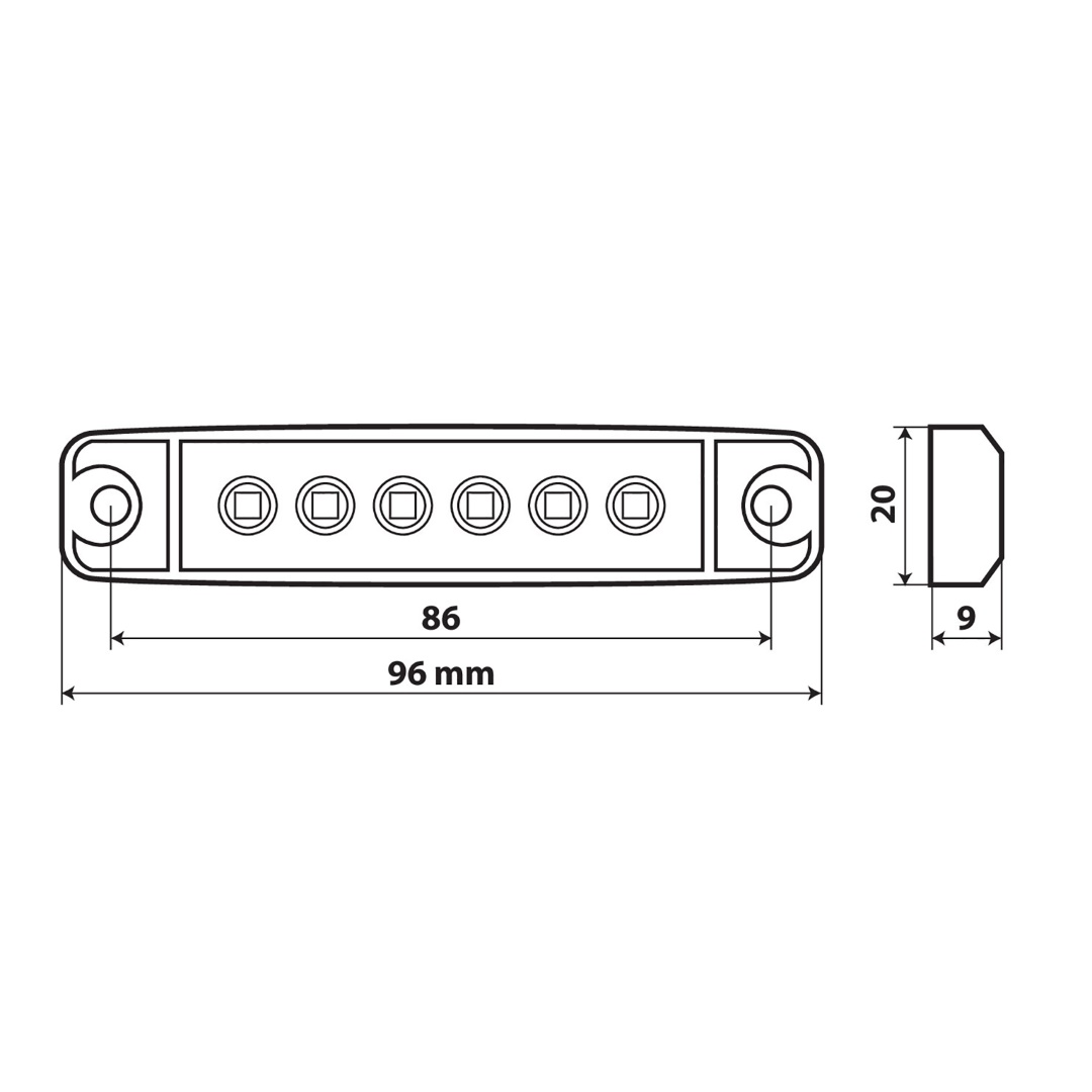 Εικόνα 3 από 5 — ΦΩΣ ΟΓΚΟΥ 6LED ΠΟΡΤΟΚΑΛΙ SMD 12/24V 96mm 20ΤΕΜ.