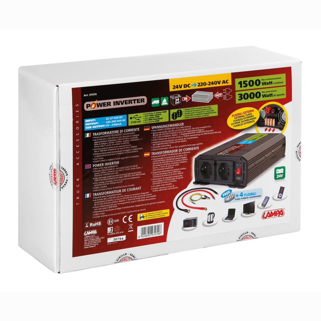 Εικόνα 4 από 4 — INVERTER 24V/220-240W max1500-peak3000W