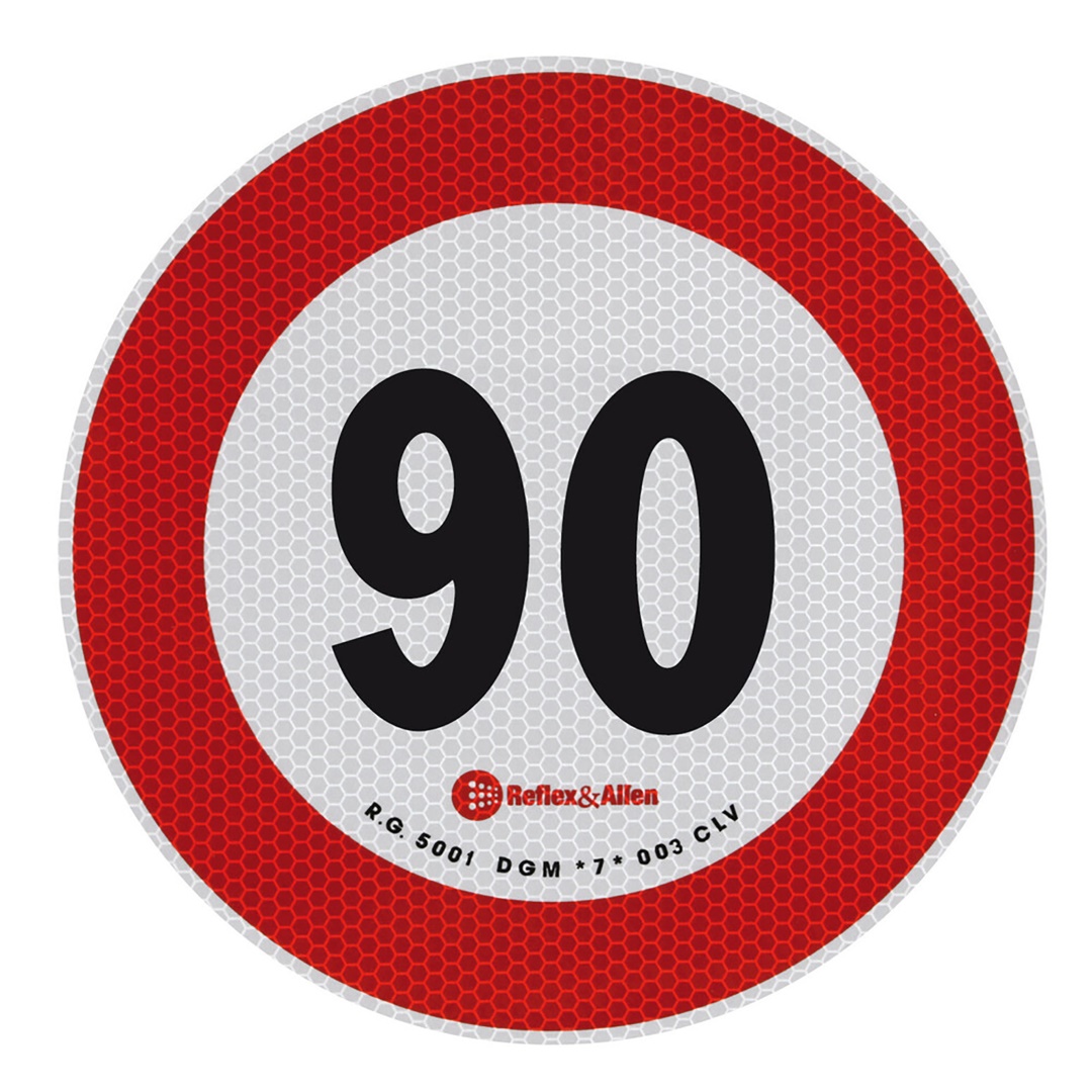 Εικόνα 1 από 2 — ΣΗΜΑ ΤΑΧΥΤΗΤΑΣ ΧΙΛΙΟΜΕΤΡΩΝ 90km/h ΑΥΤΟΚΟΛΛΗΤΟ 20CM ΔΙΑΜΕΤΡΟ