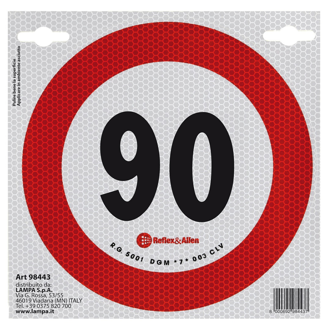 Εικόνα 2 από 2 — ΣΗΜΑ ΤΑΧΥΤΗΤΑΣ ΧΙΛΙΟΜΕΤΡΩΝ 90km/h ΑΥΤΟΚΟΛΛΗΤΟ 20CM ΔΙΑΜΕΤΡΟ