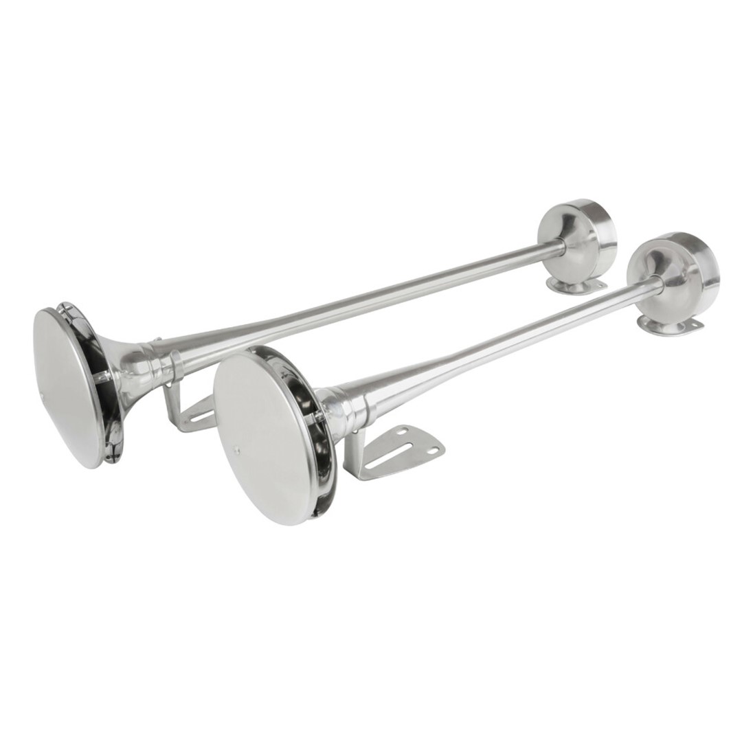 Εικόνα 1 από 3 — ΚΟΡΝΑ ΔΙΠΛΗ ΠΝΕΥΜΑΤΙΚΗ 118dB 24V  58+64cm ΜΕ ΒΑΣΕΙΣ ΣΤΗΡΙΞΗΣ