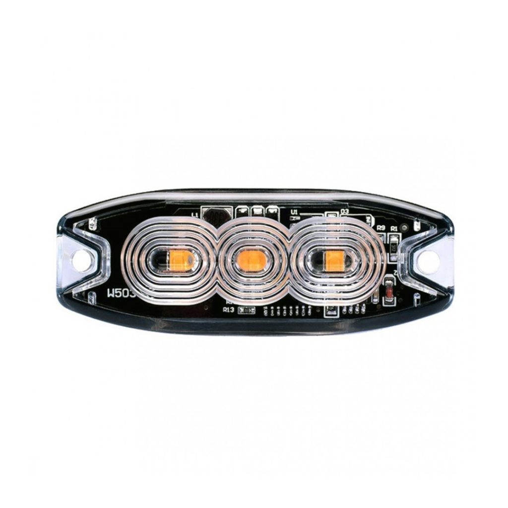 Εικόνα 1 από 4 — Amio – ΣΤΡΟΜΠΟ 12/24V 8x3x0,9cm ΠΟΡΤΟΚΑΛΙ 3LED 9W (3x3W) R65 R10 – 1 ΤΕΜ. (02297/AM)