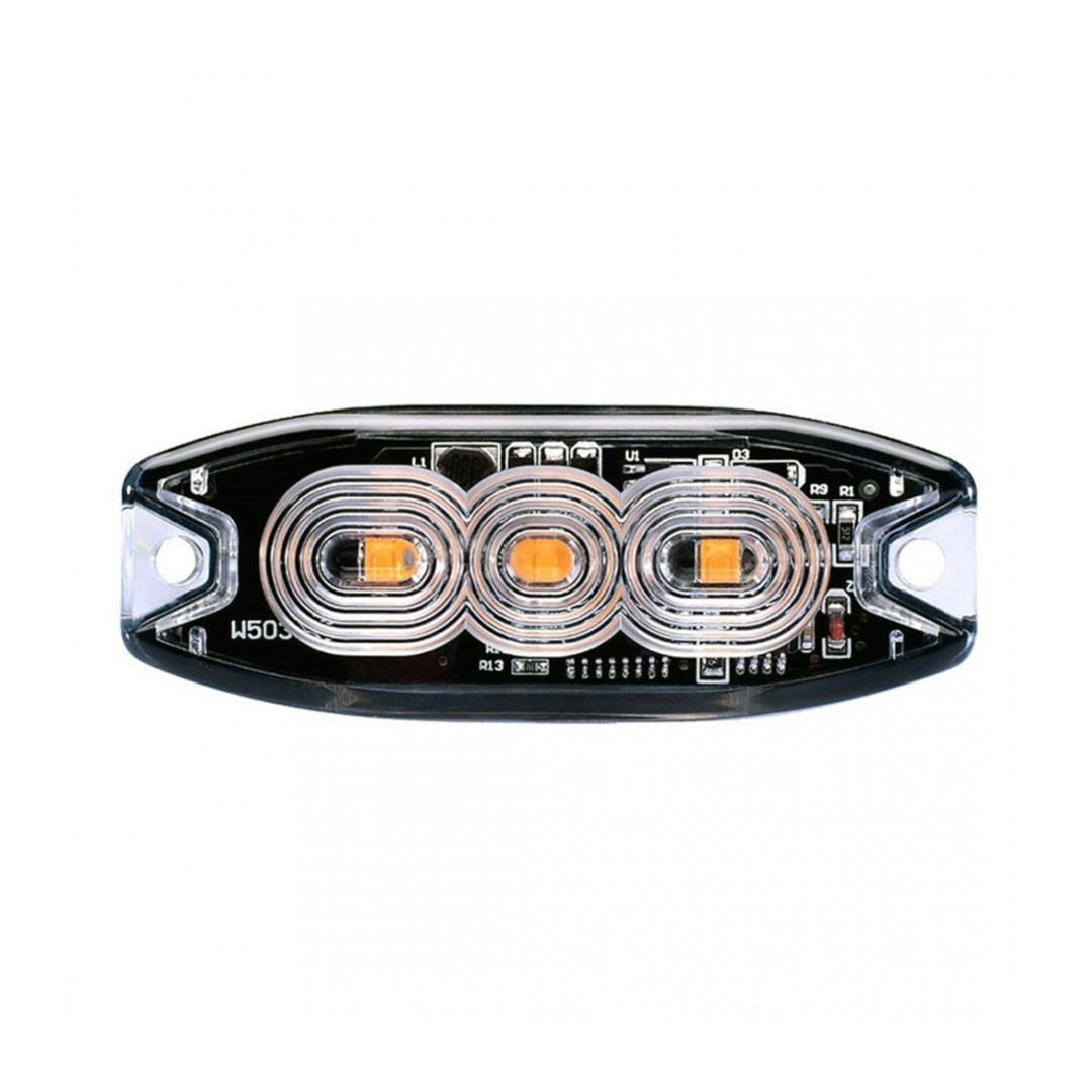 Εικόνα 1 από 4 — Amio – ΣΤΡΟΜΠΟ 12/24V 8x3x0,9cm ΠΟΡΤΟΚΑΛΙ 3LED 9W (3x3W) R65 R10 – 1 ΤΕΜ. (02297/AM)
