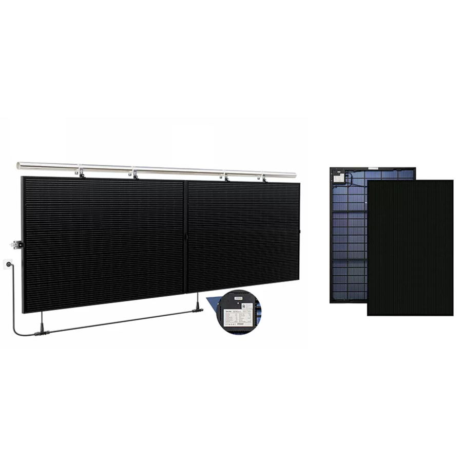 Εικόνα 1 από 4 — SMART SOLAR Φωτοβολταϊκό ΚΙΤ για Μπαλκόνι / Φράχτη με 2 Πάνελ MiniPV 800W, MS-410MB