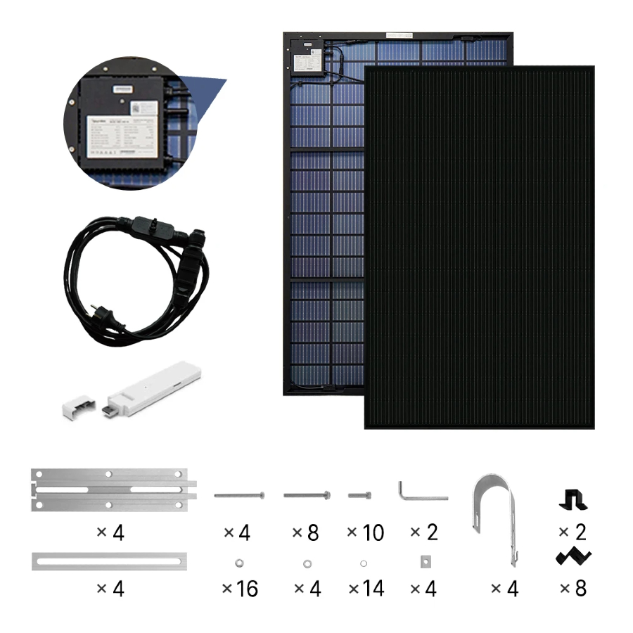Εικόνα 3 από 4 — SMART SOLAR Φωτοβολταϊκό ΚΙΤ για Μπαλκόνι / Φράχτη με 2 Πάνελ MiniPV 800W, MS-410MB