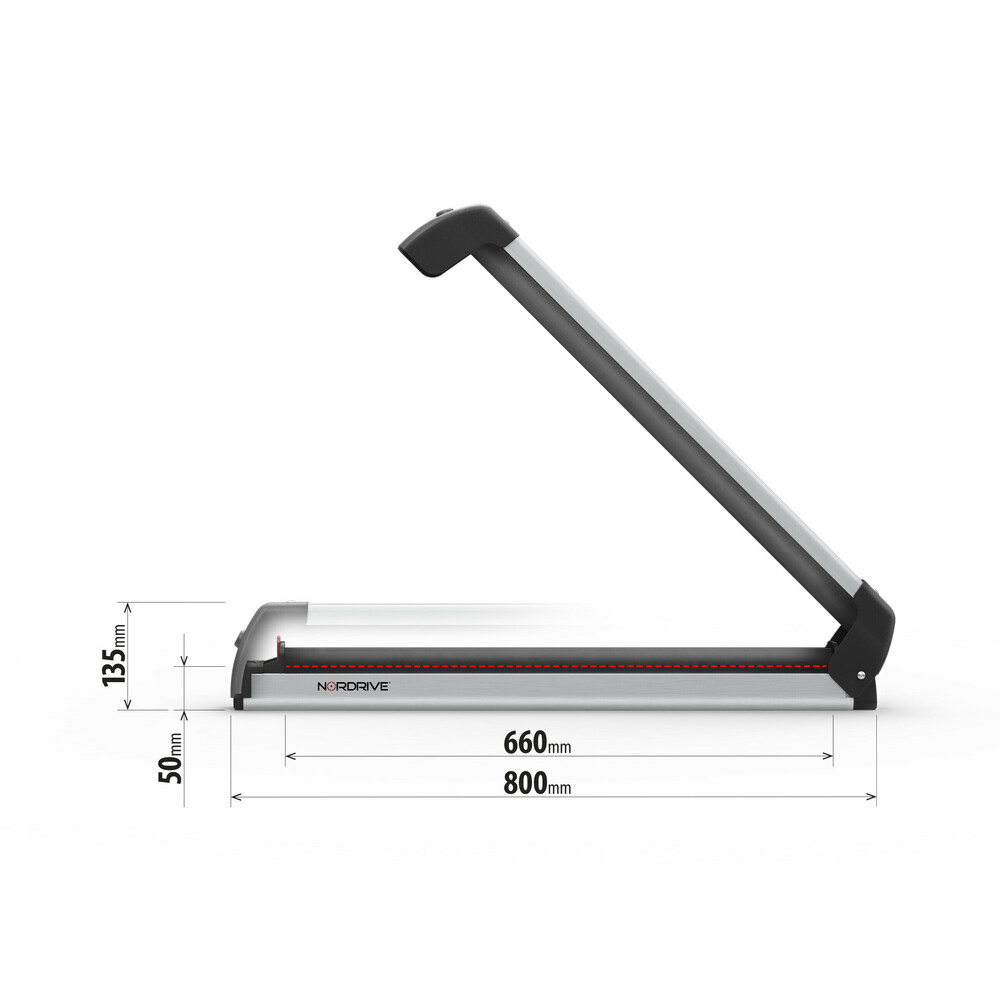 Εικόνα 3 από 6 — Nordrive – Βάση Σκι Οροφής Pro‑Slider EVO PS‑60 Silver σε Ασημί Χρώμα με Αντικλεπτικό Σύστημα και Συρόμενη Λειτουργία σε Διαστάσεις 800x50x135 mm για 6 ζευγάρια σκι ή 4 snowboard – 1 τεμ. (N40000)