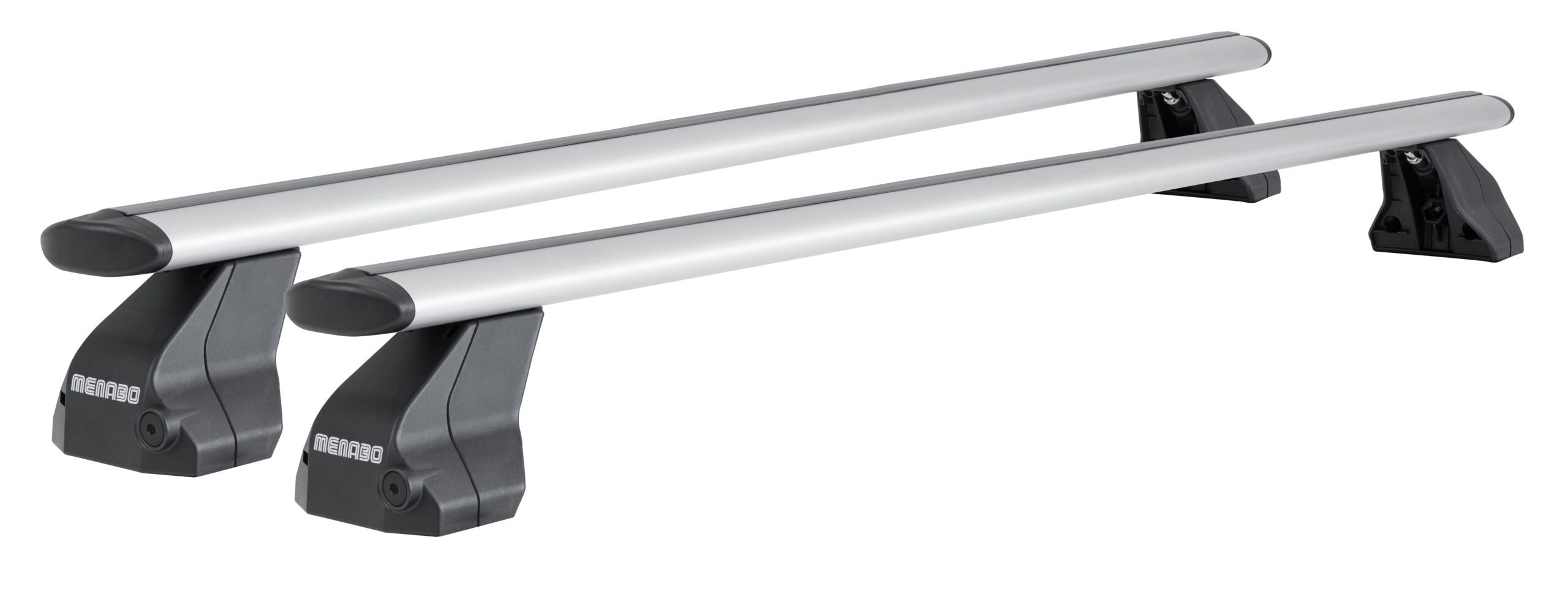 Εικόνα 7 από 11 — MENABO Ολοκληρωμένο Σετ Μπάρες Οροφής Αλουμινίου OMEGA PLUS L 130 cm Σε Ασημί Χρώμα για Ford Ranger T8 (P703) 4 doors 2022> – 2 τεμ. (11460/MB+14730/MB)