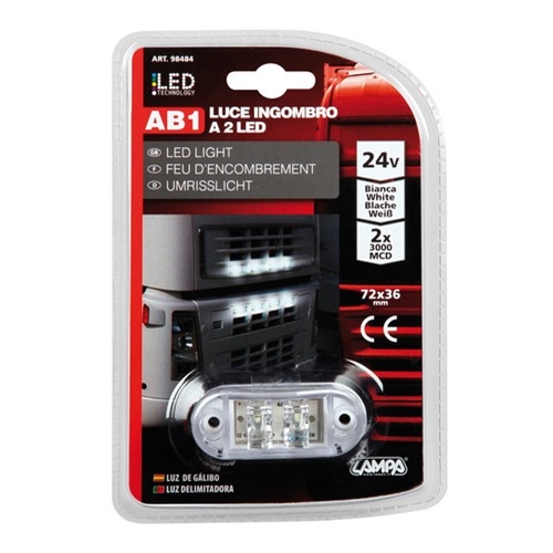 Εικόνα 2 από 3 — ΦΩΣ ΦΟΡΤΗΓΟΥ 2LED ΛΕΥΚΟ 24V 72mm