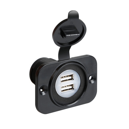Εικόνα 1 από 3 — ΠΡΙΖΑ ΦΟΡΤΙΣΗΣ ΜΕ ΚΑΠΑΚΙ ΜΕ 2 USB 12/24V EXT-8