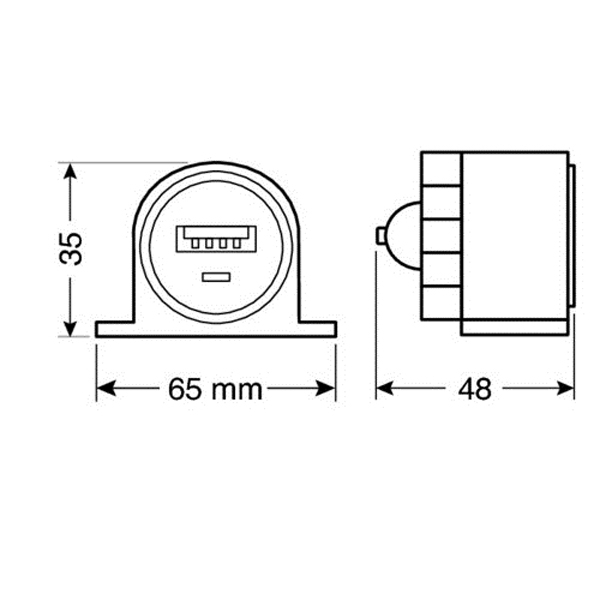 Εικόνα 4 από 4 — ΠΡΙΖΑ USB ΜΕ ΒΑΣΗ KAI ΕΝΔΕΙΞΗ LED 2100mA 12/24V